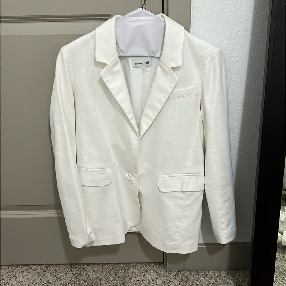 White Linen Abercrombie & Fitch Blazer